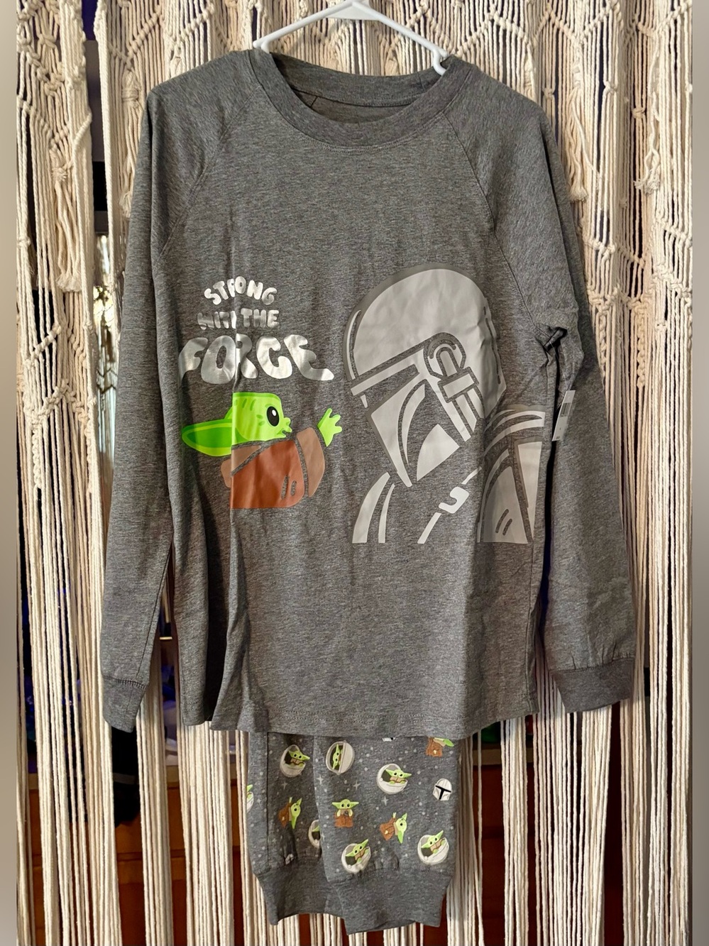 NEW STAR WARS MANDALORIAN 100% Cotton 2 pc Pajamas BABY YODA GROGU Sz Small